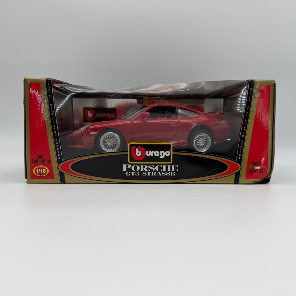 BBURAGO Gold Collection Porsche GT3 Strasse Red Diecast Model Car 1:18